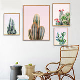 Watercolor Cactus Canvas Painting