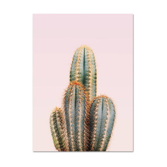 Watercolor Cactus Canvas Painting