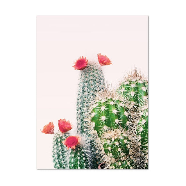 Watercolor Cactus Canvas Painting