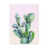 Watercolor Cactus Canvas Painting