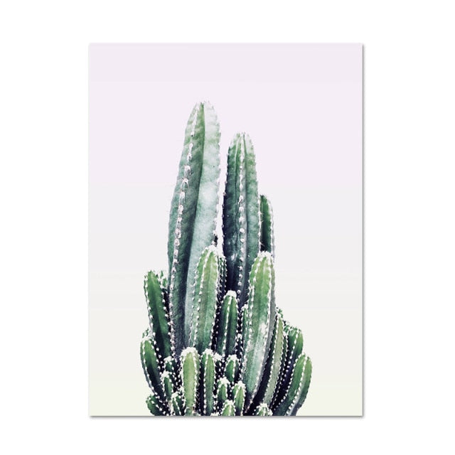 Watercolor Cactus Canvas Painting