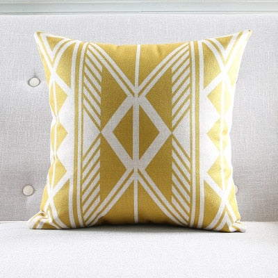 Yellow Geometric Cushion Covers