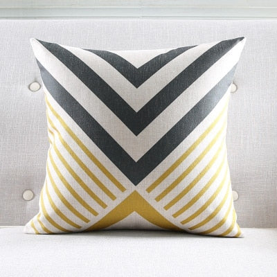 Yellow Geometric Cushion Covers