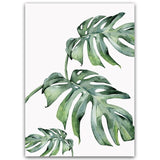 Watercolor Green Leaves Canvas