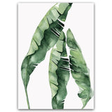 Watercolor Green Leaves Canvas