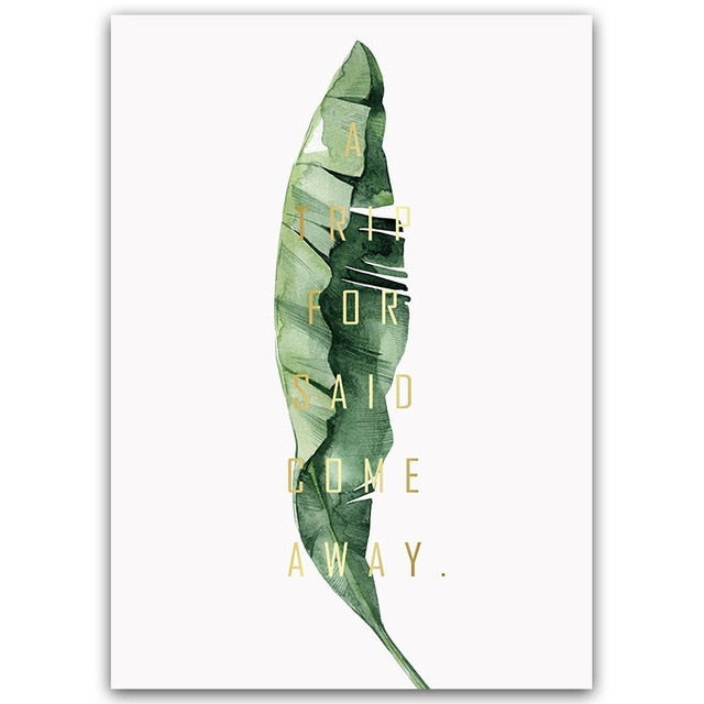 Watercolor Green Leaves Canvas