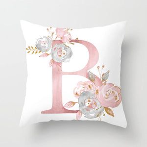 Pink Letter Cushion Cover