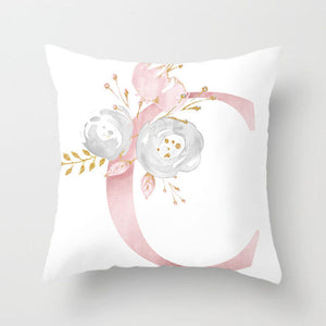 Pink Letter Cushion Cover