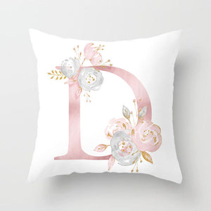 Pink Letter Cushion Cover