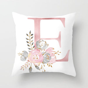 Pink Letter Cushion Cover