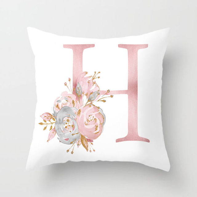 Pink Letter Cushion Cover