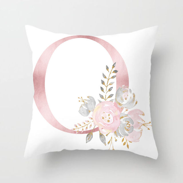 Pink Letter Cushion Cover