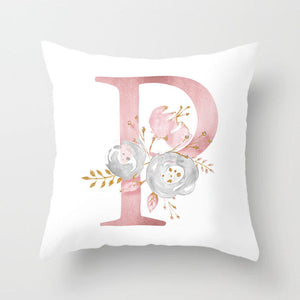 Pink Letter Cushion Cover