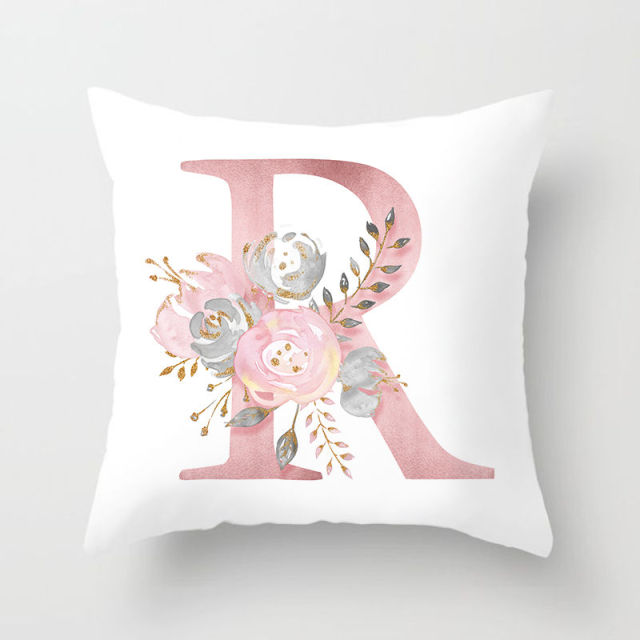 Pink Letter Cushion Cover