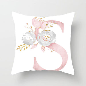 Pink Letter Cushion Cover