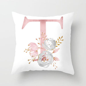 Pink Letter Cushion Cover