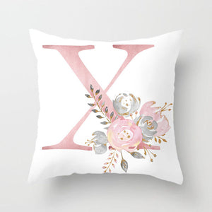 Pink Letter Cushion Cover