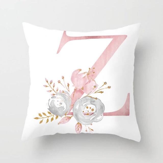 Pink Letter Cushion Cover