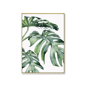 Watercolor Leaves Canvas Paintings