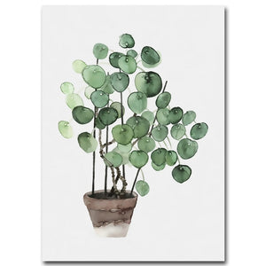 Watercolor Plant Leaves Paintings