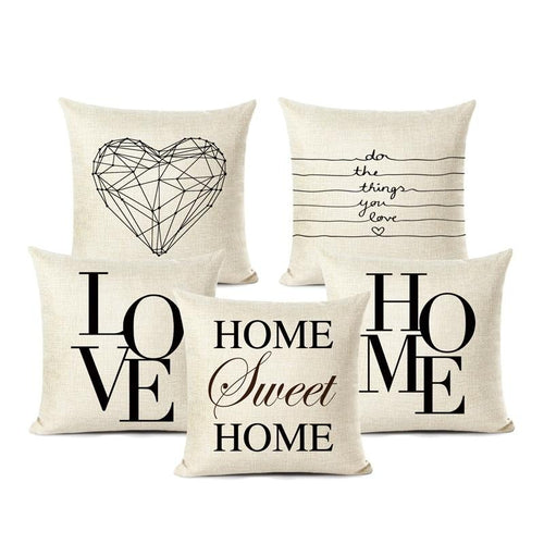 Letter Printed Cushion Covers