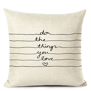Letter Printed Cushion Covers
