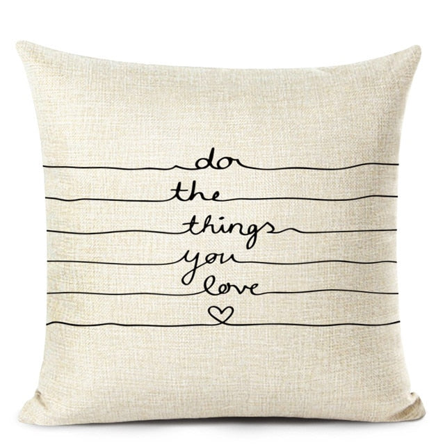 Letter Printed Cushion Covers