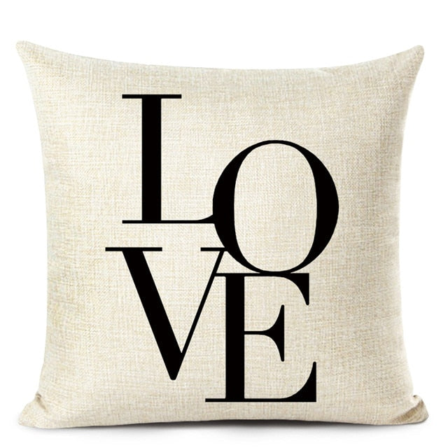 Letter Printed Cushion Covers