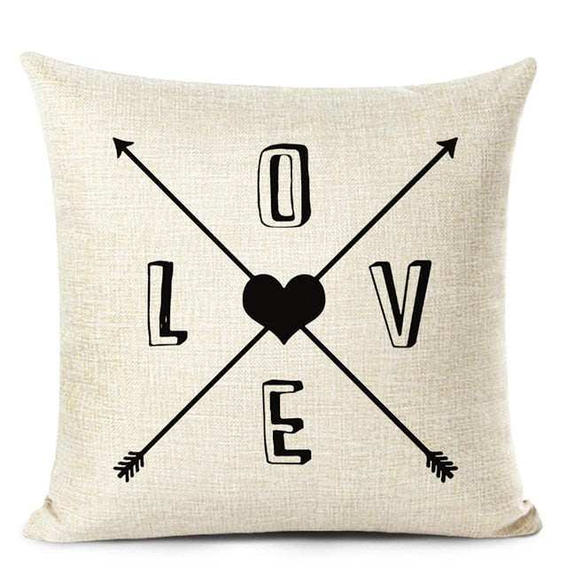 Letter Printed Cushion Covers
