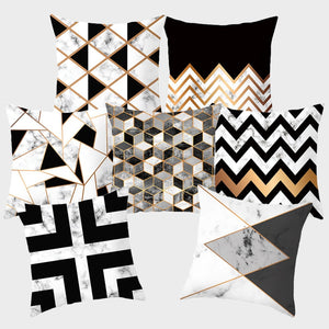 Black Geometric Cushion Cover