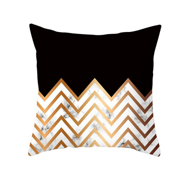 Black Geometric Cushion Cover