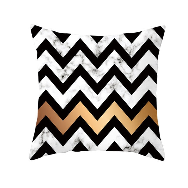 Black Geometric Cushion Cover