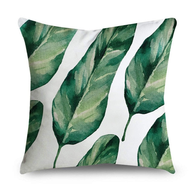 Tropical Leaves Cushion Cover