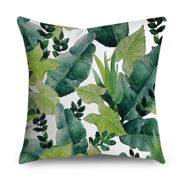 Tropical Leaves Cushion Cover