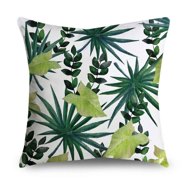 Tropical Leaves Cushion Cover