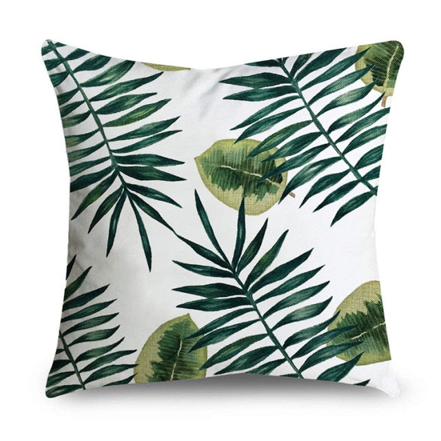 Tropical Leaves Cushion Cover