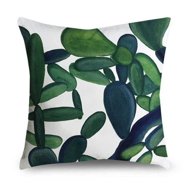 Tropical Leaves Cushion Cover